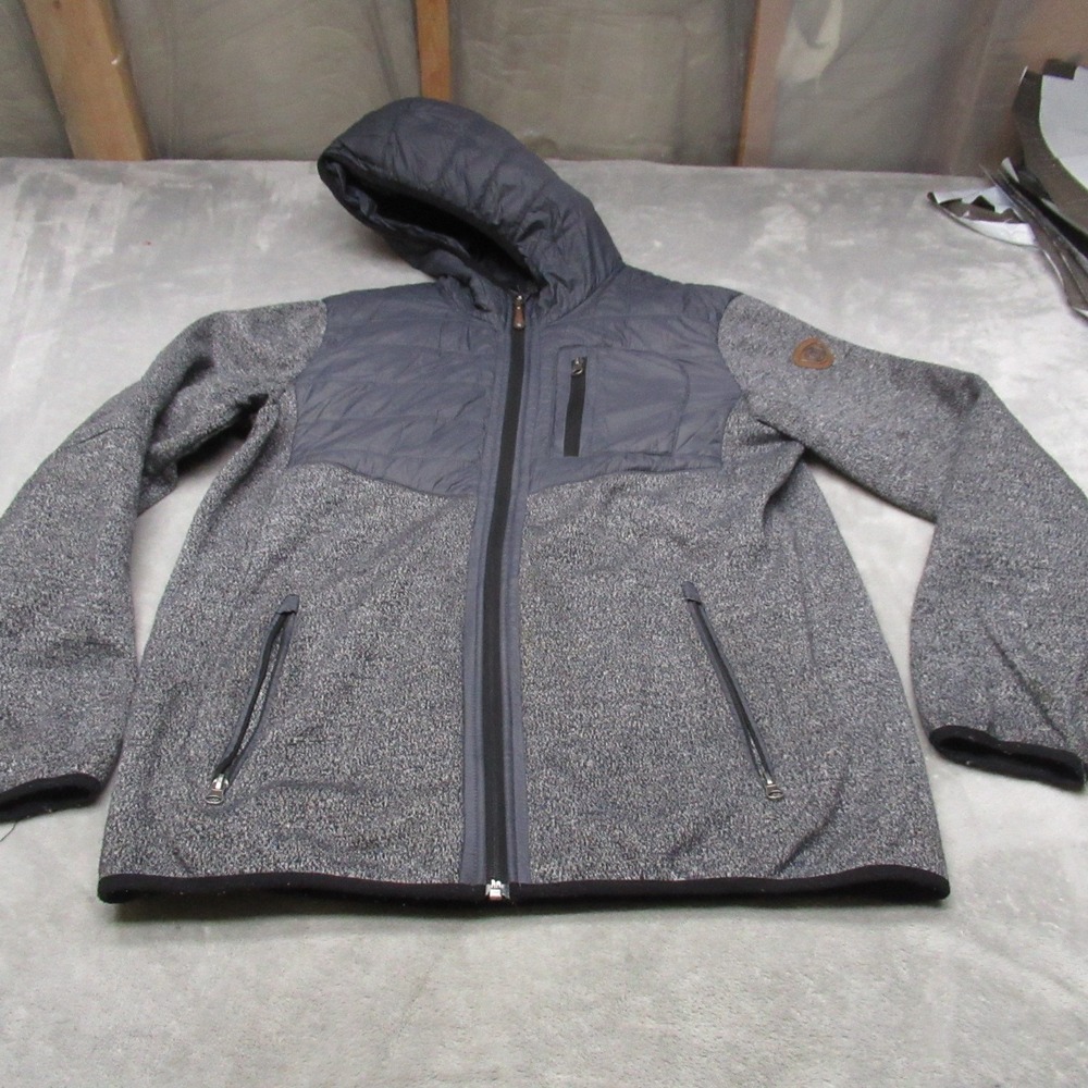 Killtec Jacket Women Medium Grey Hybrid Full Zip Hood Knit Winter Outdoor Hiking